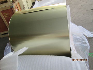Blue / Golden Coil Coated Aluminium , 0.105MM Coil Coated Aluminium Different Width